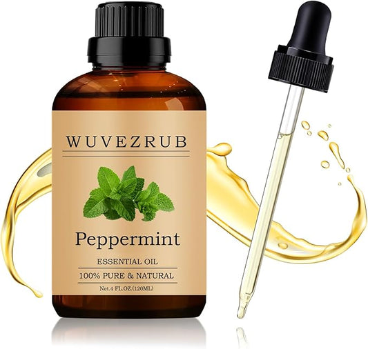 Peppermint Essential Oil 120ML - 100% Pure and Natural Oils for Aromatherapy Diffuser - 4 Fl Oz/Peppermint