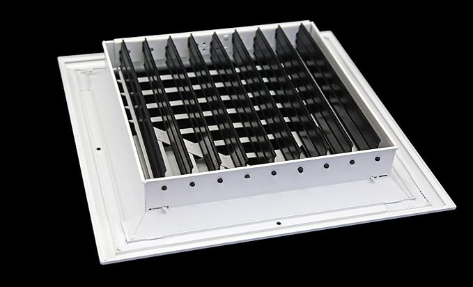 HVAC Premium 8 x 8 (in) HVAC Vent Cover - 3 Way Supply Grille - Duct Cover & Diffuser - Low Noise - for Ceiling - with Opposing Damper Blades [Outer Dimensions: 11'' Width