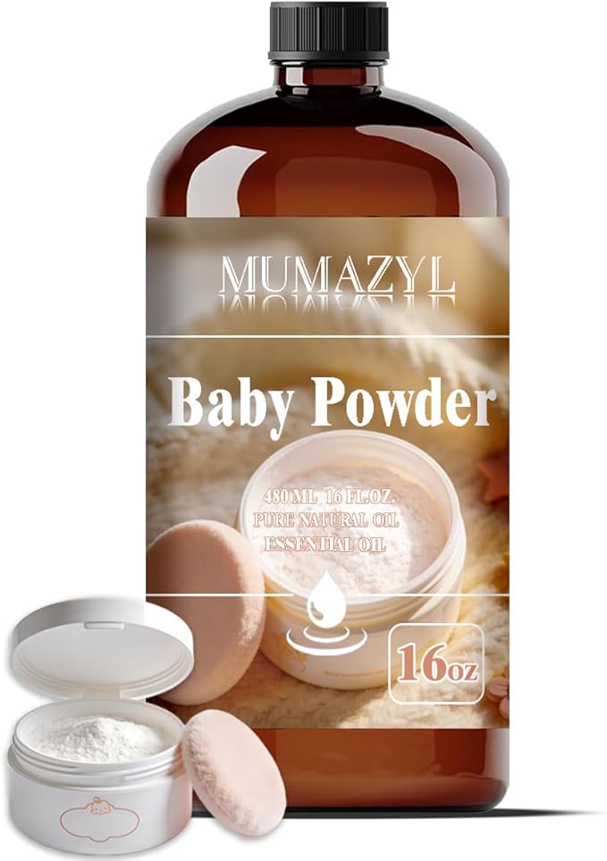 Baby Powder Fragrance Oil, Baby Powder Oil 16 Fl Oz 480ML for Diffuser Humidifier Yoga Cleaning DIY Candle Soap Making MUMAZYL Essential Oils