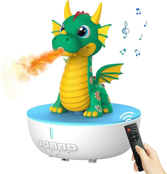 Essential Oil Diffuser for Kid, 200ML Aromatherapy Diffuser Humidifier With Remote & Timer Control, 10 Soothing White Noise, Cute Aroma Diffuser for Bedroom Home Office, Green