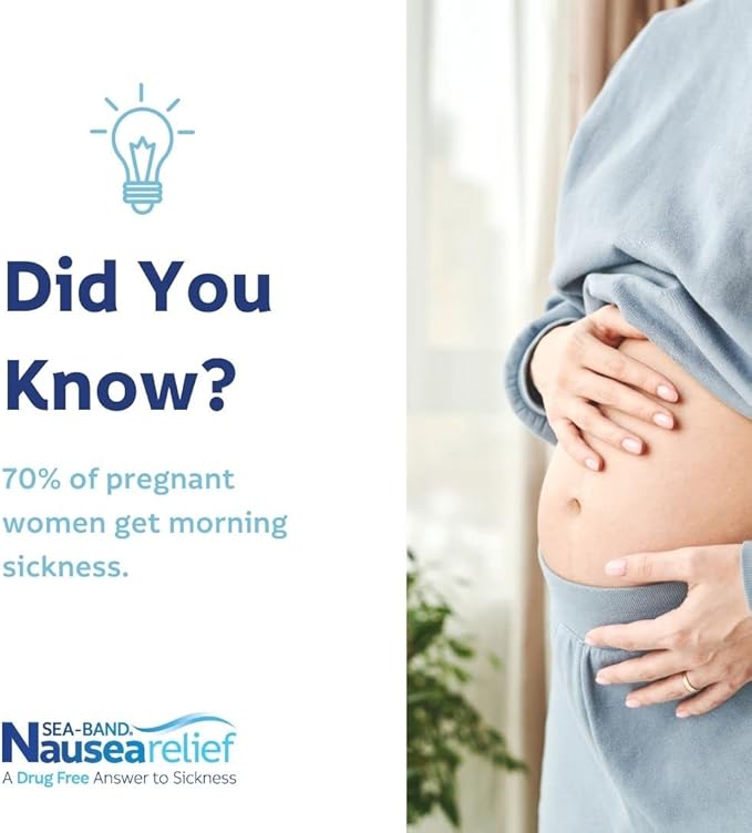 Sea-Band Mama Maternity Kit That Includes: 1 Pair of Maternity Anti Nausea Morning Sickness Bands, Drug-Free Nausea Relief Ginger Lozenges, and an Aromatherapy Calming Rollette with Essential Oils