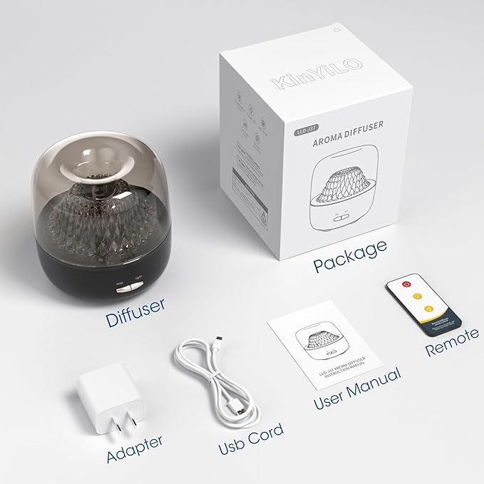 Small Essential Oil Diffuser for Home, Stylish Volcano Mountain View & Colorful Lighting, Aromatherapy Aroma Diffusers, Small Size for Personal Office Desk Bedroom Bathroom