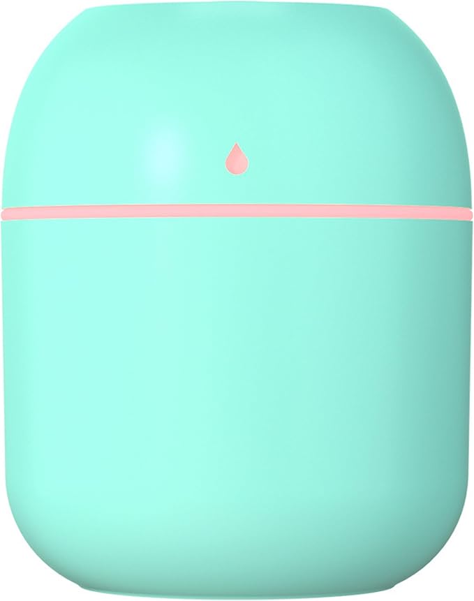 Mini USB Humidifier - Large Capacity, Ultra-Quiet 20dB, 2 Modes (Continuous/Intermittent) with Anti-Dry Burn & Night Light, Nano Mist for Room/Car/Office Desk (<10㎡) (Sky Blue, 220ml)