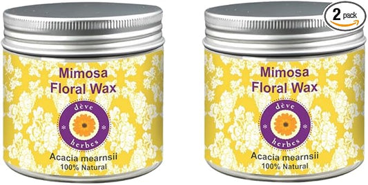 Deve herbes Pure Mimosa Floral Wax (Acacia mearnsii) (Pack of Two) 50gm X 2