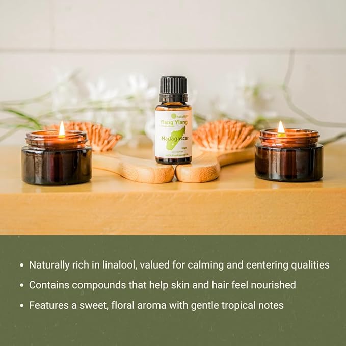 Ylang Ylang Essential Oil - Direct from Malagassi Essential Oils Madagascar - Steam Distilled - Aceite de Ylang Ylang for Aromatherapy, Diffuser, DIY Candle and Soap Making - 8oz