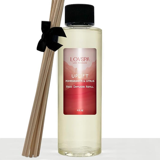LOVSPA Uplift Pomegranate Citrus Diffuser Oil - Luxury Essential Oils for Diffuser Refill & Air Freshener Room Spray - Long-Lasting & Natural Home Fragrance, Scented Oil for Diffusers, USA Made, 4oz
