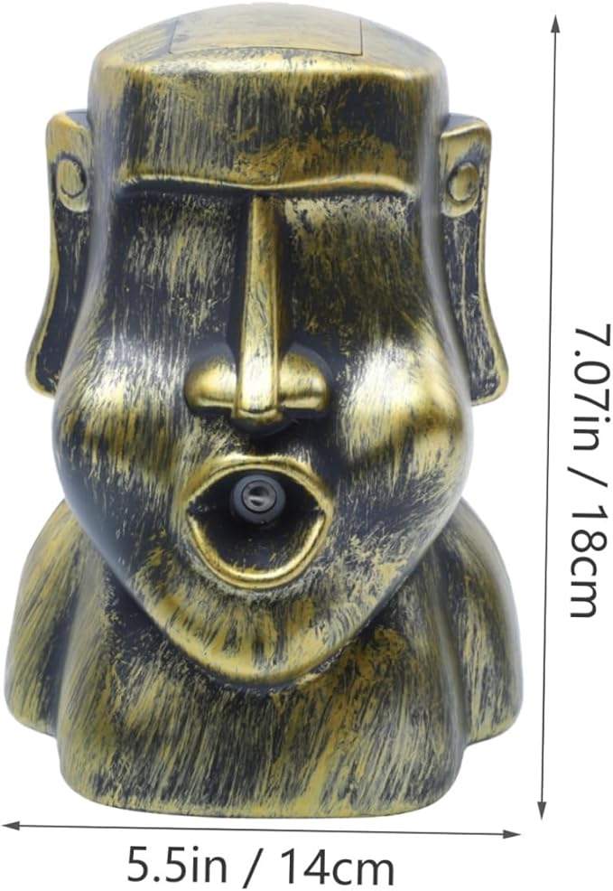 Moai Stone Humidifier USB Aromatherapy Diffuser for Home Creative Air Freshener Water Spray Function for Bedrooms and Living Rooms 500ml Capacity