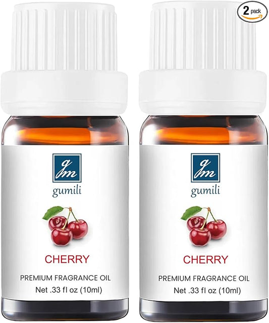 GM Gumili Cherry Essential Oil - Natural Fragrance for Aromatherapy, Body, Perfume Making, Candles, Soap, Room Spray, Diffuser Blends - Pure Home Fragrance, 10mL Undiluted - Pack of 2