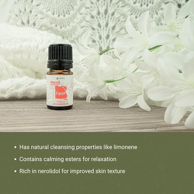 Neroli Essential Oil - Direct from Egyptian Nile Delta Farms - Steam Distilled - Aceite Azahar for Aromatherapy, Massage, Diffuser, DIY Candle and Soap Making - 15ml