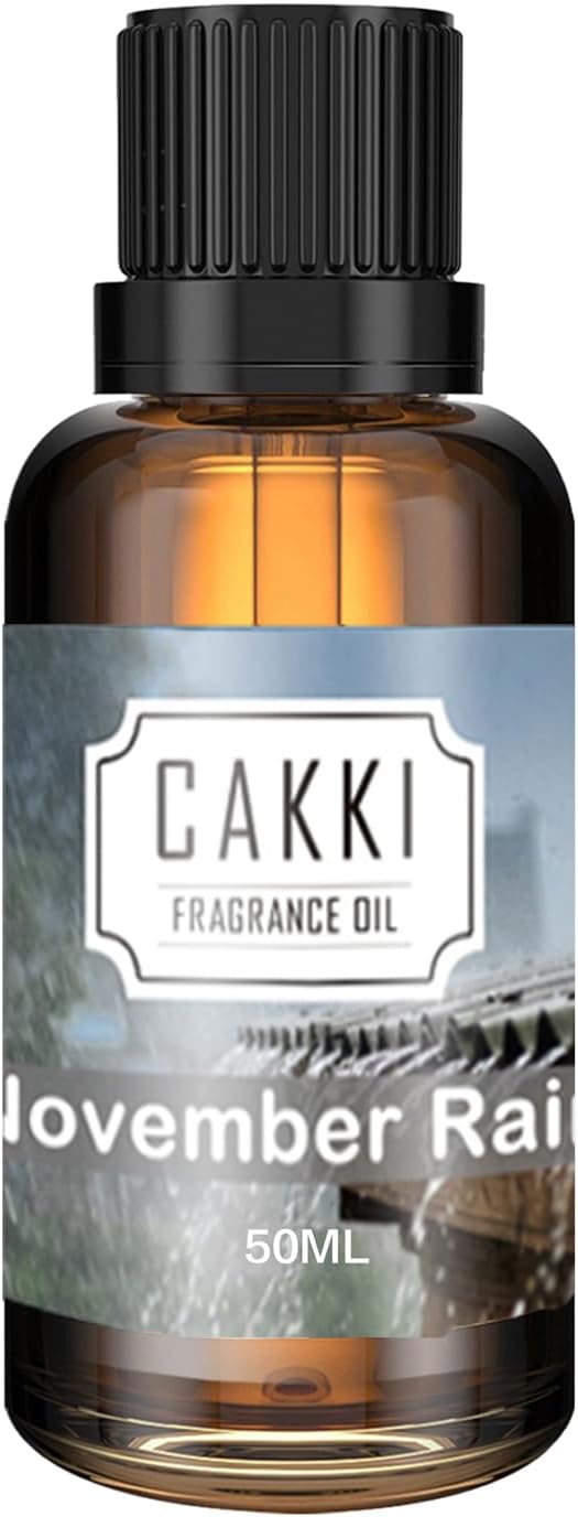 Essential Oils for Diffusers for Home, Scent-November Rain, Single Large Size 50ml, Cakki Fragrance Oils, for Candle Making, for Soap Making, Diffuser Oil Scents