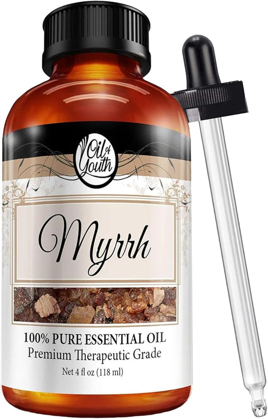 Oil of Youth Myrrh Essential Oil 4oz Bottle – Pure Therapeutic Grade Aromatherapy Oil