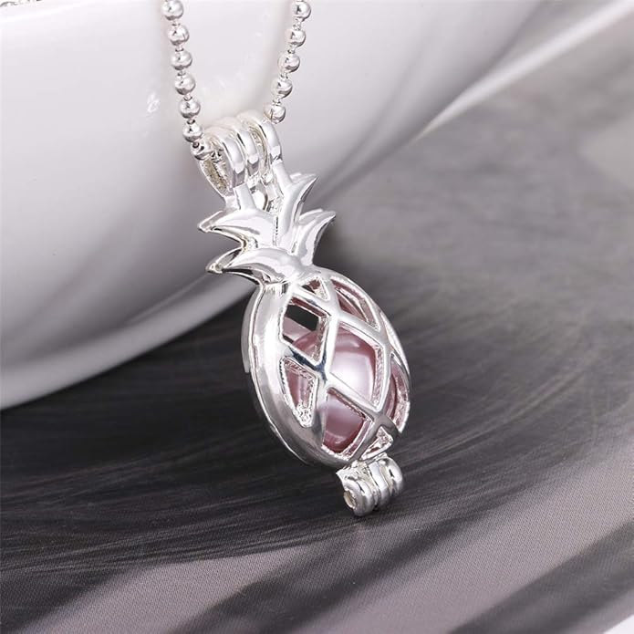 Mixed Pearl Cage Locket Pendants Set, Essential Oil Diffuser DIY Necklace Bracelet Jewelry Making Craft, Bulk Beads Aromatherapy Diffuser Charms Gifts for Women Girls