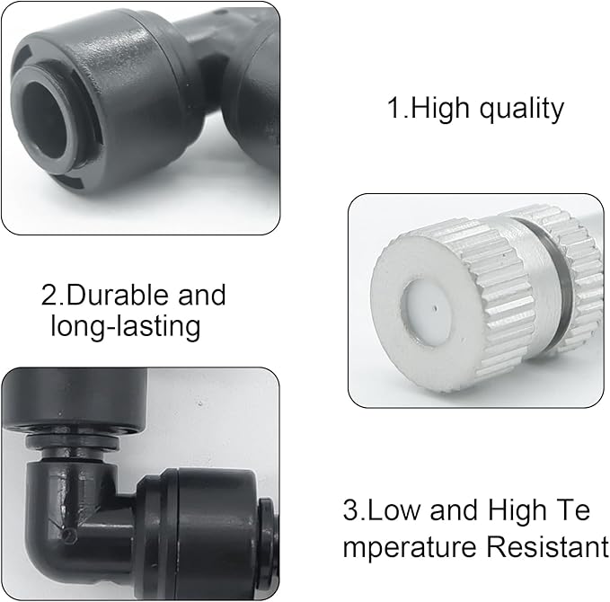 4 Pack Reptile Mister Nozzles，Reptile Misting Nozzles 1/4'', Reptile Fogger Fine Mist Nozzles for Full Water Coverage, Replacement Micro Spray Nozzles
