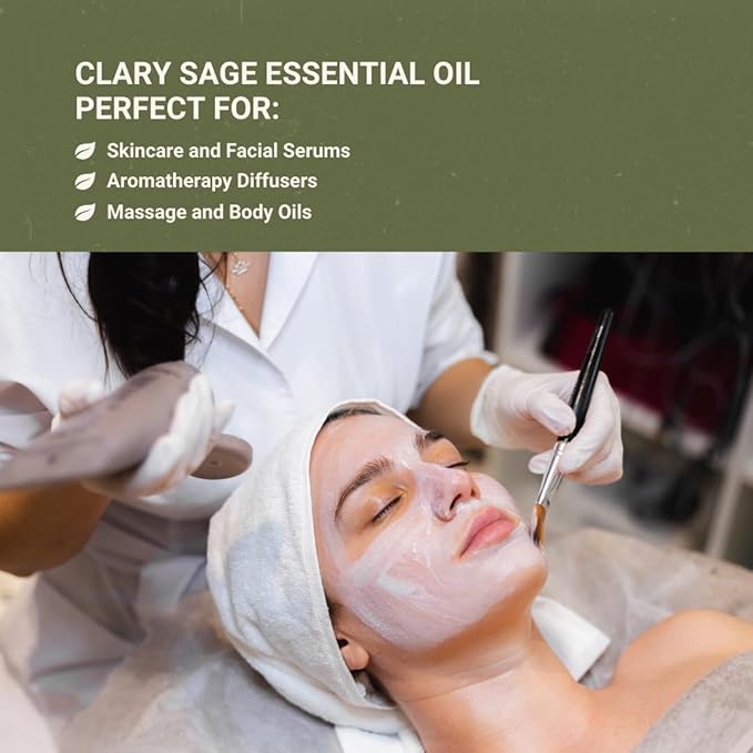 Clary Sage Essential Oil - Direct from France - Steam Distilled - Aceite de Salvia Esclarea for Aromatherapy, Massage, Diffuser, DIY Candle and Soap Making - 2lbs