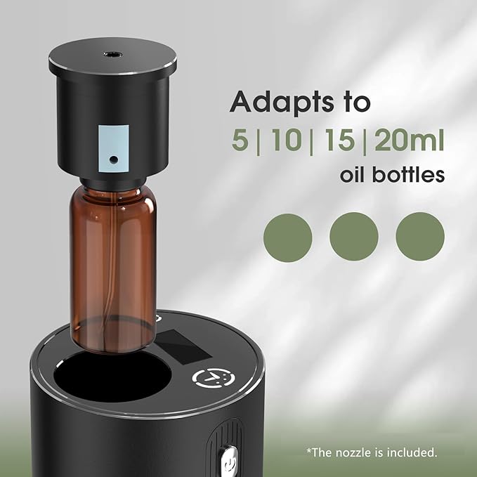 Waterless Essential Oil Diffuser,Rechargeable Aromatherapy Diffuser,Mini Scent Air Machine,Automatic Shut-Off,20ml Capacity Long-Lasting Endurance,7 Adjustable Mist Levels for Home,car,Room,Office