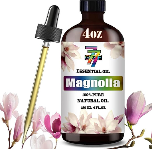 Magnolia Essential Oil - GV77ZF Magnolia Oils for Diffusers, Humidifiers, DIY Candles, Soap, Cleaning, Home, Office, Yoga, Massage, Gifts - 4 fl oz (120 ml)