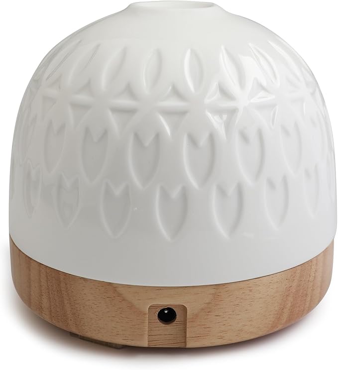 Essential Ceramic Diffuser Round Aroma Diffuser Night Light Captivating Vintage Chinese Marketplace- Nano Water Mist Humidifier Luxurious Style and 300ml Unparalleled Design