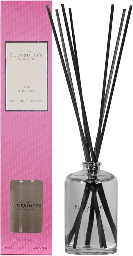 Pecksniff's Rose & Peony Reed Diffuser, 100 ml/3.38 Fl Oz