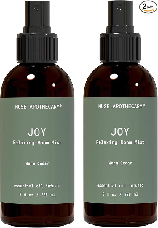 Muse Apothecary Room Ritual - Botanical Collection - Room Spray, Aromatic and Relaxing Room Mist, Air Freshener Spray, Infused with Natural Aromatherapy Essential Oils - 8 oz, Warm Cedar, 2 Pack