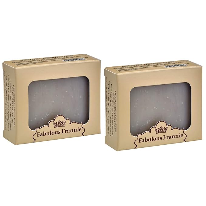 Fabulous Frannie Anxious Herbal Essential Oil Soap Gift Set Each Made with Pure Essential Oils Lavender, Bitter Orange, Bergamot and Clary Sage 4 Ounce (Pack of 2)