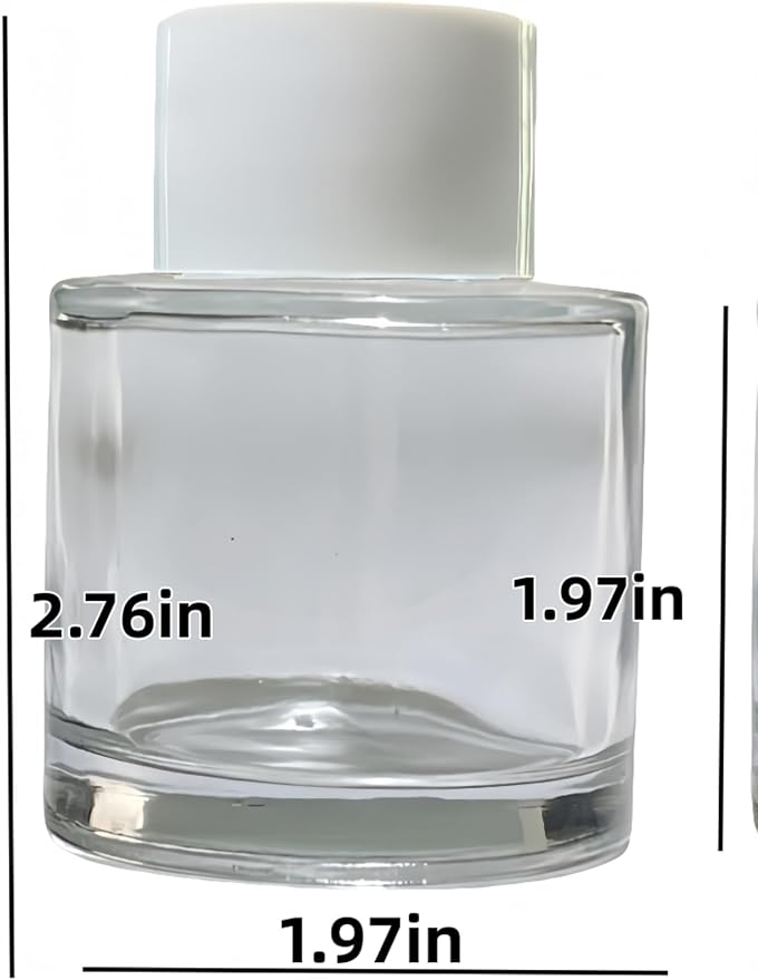8PCS Reed Diffuser Bottles Empty, 40Pcs Reed Diffuser Stick, Diffuser Bottle Capacity 50ml (1.7oz) Diffuser Stick 3.5mm-190mm, Suitable for Home, Hotel, Restaurant, Office Aromatherapy Tasks