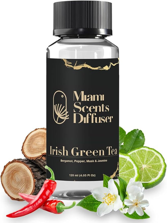 Irish Horizon Essential Oil Refill Luxury Hotel Inspired, Long Lasting Aroma for Home & Office Diffuser, 120 ml Fresh Blend of Bergamot, Pepper, Musk and Jasmine - Scent for Spa Wellness Aromatherapy.