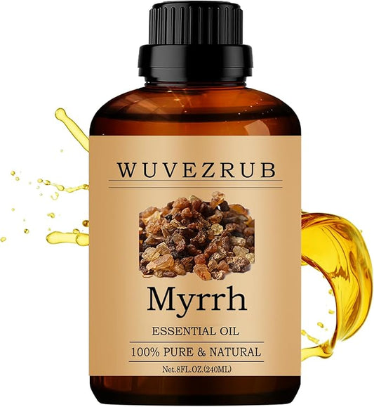 Myrrh Essential Oils 240ML, 100% Pure and Natural Essential Oil for Aromatherapy Diffuser - 8 Fl Oz/Myrrh