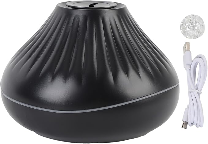 Home Diffuser Humidifier, Multifunction Essential Oil Diffuser with 7 Color LED Light Auto Shut Off Desktop Diffuser Humidifier Dual Mist Modes for Home Bedroom (Black)