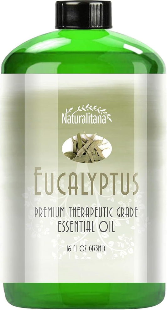 Naturalitana Eucalyptus Essential Oil 16 oz, Therapeutic Grade – Essential Oil for Diffuser, Humidifier, Bath Bombs, Soap & Candle Making