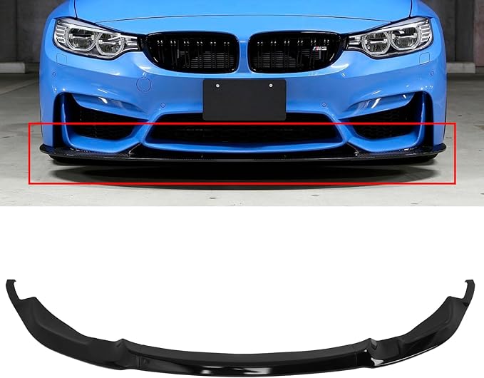 SCITOO 3PCS Front Bumper Lip Compatible for 2015-2020 for BMW F80 M3 and F82/F83 M4 Front Lip Spoiler Glossy Black (PP) Plastic Air Dam