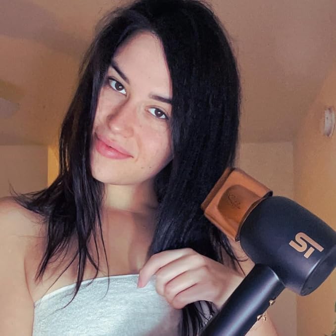 Supreme Trimmer Hair Dryer Negative Ion 110,000 RPM | Fast Drying & Low Noise Blow Dryer 1400W Brushless Motor | Magnetic Attachments, 3 Heat & 3 Speed Settings + Cool Shot | SHD347 Black