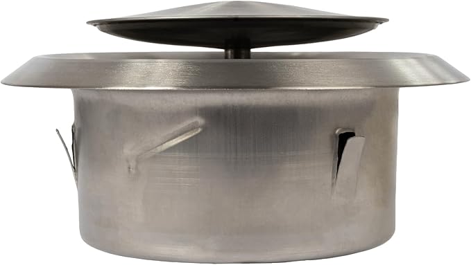 Repa Market ø4" Inch Stainless Steel Universal Diffuser - Adjustable Valve - Optimal Airflow - Air Intake, Exhaust Duct Ventilation - Round Metal Soffit Vent Grille Cover - Home Office, Wall Ceiling
