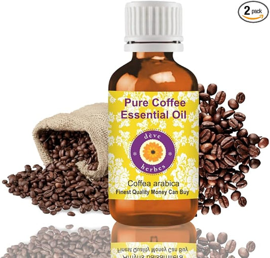Deve Herbes Pure Coffee Essential Oil (Coffea Arabica) with Glass Dropper Steam Distilled 5ml (0.16 oz)