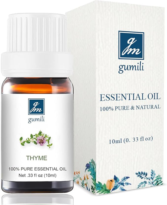 GM Gumili Thyme Oil - 100% Pure Essential Oil for Skin, Hair, Diffuser & DIY Crafts - 10mL Natural Herbal Scent