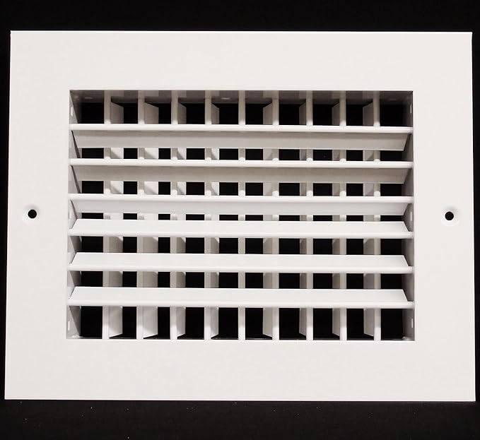 HVAC Premium 14''w X 6''h Aluminum Double Deflection Adjustable Air Supply HVAC Diffuser - Full Control Vertical/Horizontal Airflow Direction - Vent Duct Cover [Outer Dimensions: 15.6''w X 7.6''h]