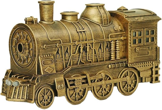 Essential Oil Diffuser, 300ML Vintage Steam Train Aromatherapy Mist Humidifier with Dual-Color LED Light, Auto Shut-Off, Standard US Power Supply, for Home Office Bedroom