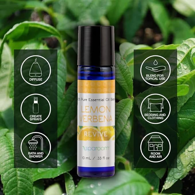 SpaRoom Aromatherapy 100% Pure Essential Oils for Diffusers and Air Freshners, Revive Lemon Verbena Blend, 10 mL