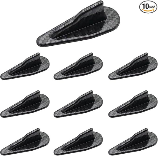 10PCS Rear Diffuser Car Shark Fin Spoiler Kit, Carbon Fiber Mini Spoiler Roof Wing, Auto Rear Tail Wing Compatible with Air Vortex Generator, Universal Car Decoration Accessories (Carbon Fiber)