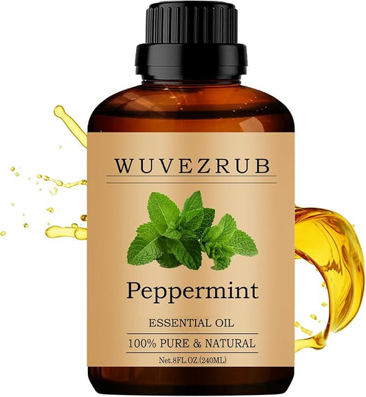 Peppermint Essential Oil 240ML, 100% Pure and Natural - Aromatherapy Diffuser - 8 Fl Oz