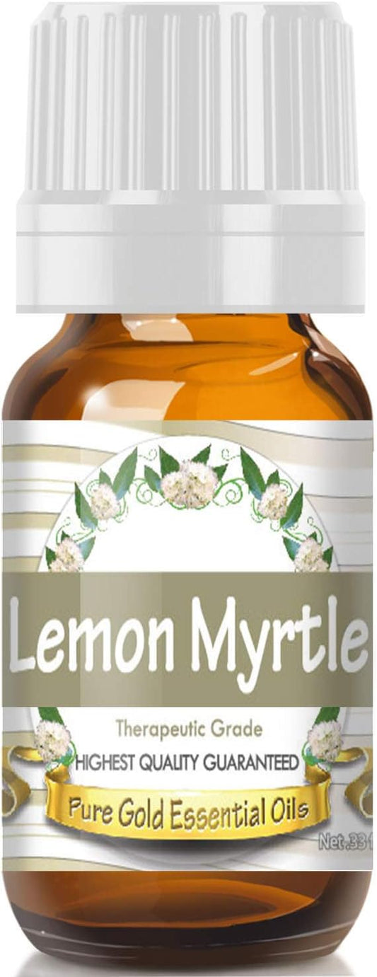 Pure Gold Essential Oils - Lemon Myrtle Essential Oil - 0.33 Fluid Ounces