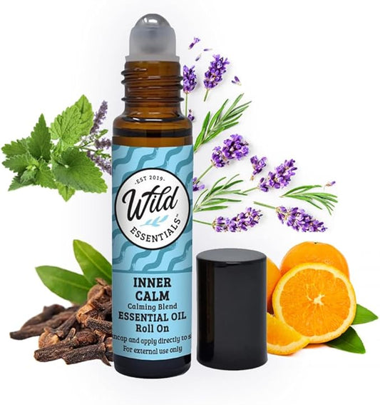 mEssentials Inner Calm 10ml Essential Oil Roll On, 100% Pure, Premium Grade Essential Oils and Organic Jojoba Oil, Ready to Use, Moisturizer, All Natural