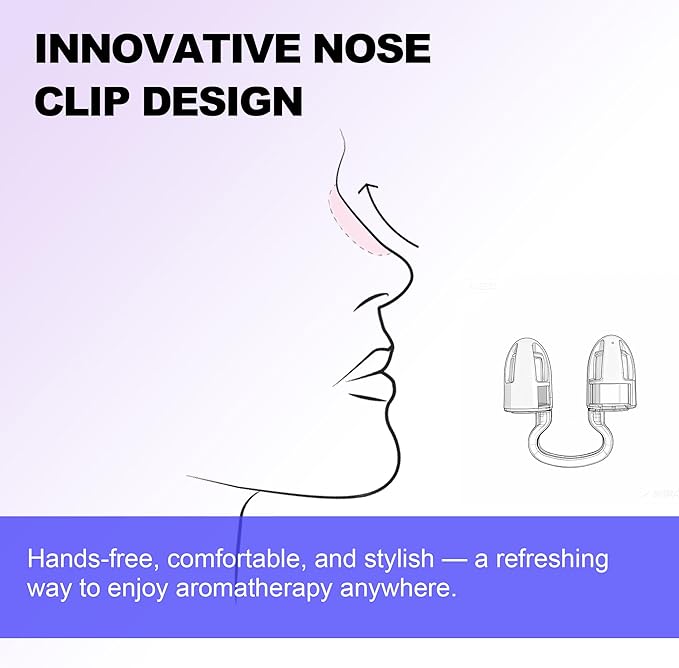 Peppermint Aromatherapy Nose Ring - Soft Wearable Essential Oil Diffuser for Driving Focus & Study, Hands-Free Scented Nose Clip, Discreet Personal Air Refresher with Natural Essential Oils(6pack)