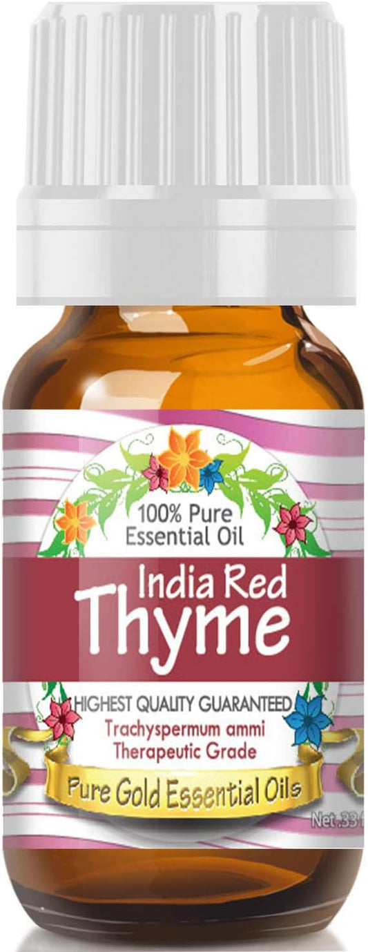 Pure Gold Essential Oils - Thyme (India Red) Essential Oil - 0.33 Fluid Ounces