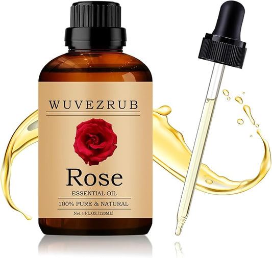 Rose Essential Oil 120ML - 100% Pure and Natural Oils for Aromatherapy Diffuser - 4 Fl Oz/Rose