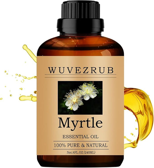 Myrtle Essential Oils 240ML, 100% Pure and Natural Essential Oil for Aromatherapy Diffuser - 8 Fl Oz/Myrtle