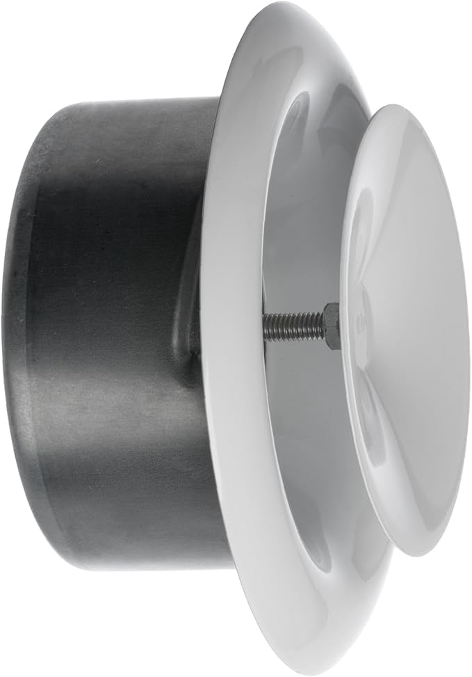 4 inch White Metal Diffuser - Adjustable Vent for Wall - Ceiling Duct Cover - Supply Air Valve - Round Ventilation Covers for Bathroom Kitchen Garage