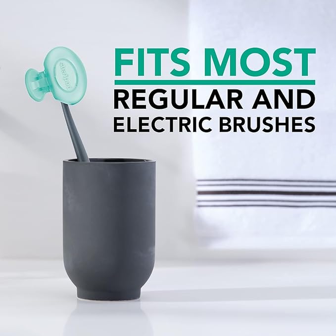 Steripod Clip-On Toothbrush Protector with Peppermint Essential Oils, Keeps Toothbrush Fresh and Clean, Travel Accessories, Fits Most Manual and Electric Toothbrushes, 2 Count (Pack of 5)