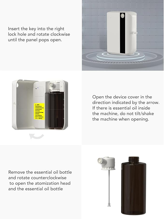 Haofy Smart Scent Diffuser 500ml Capacity Automatic Essential Oil Aromatherapy Machine with Two Fluid Atomization for Hotel Lobby Spa Center Yoga Studio (US Plug 100 to 240V)
