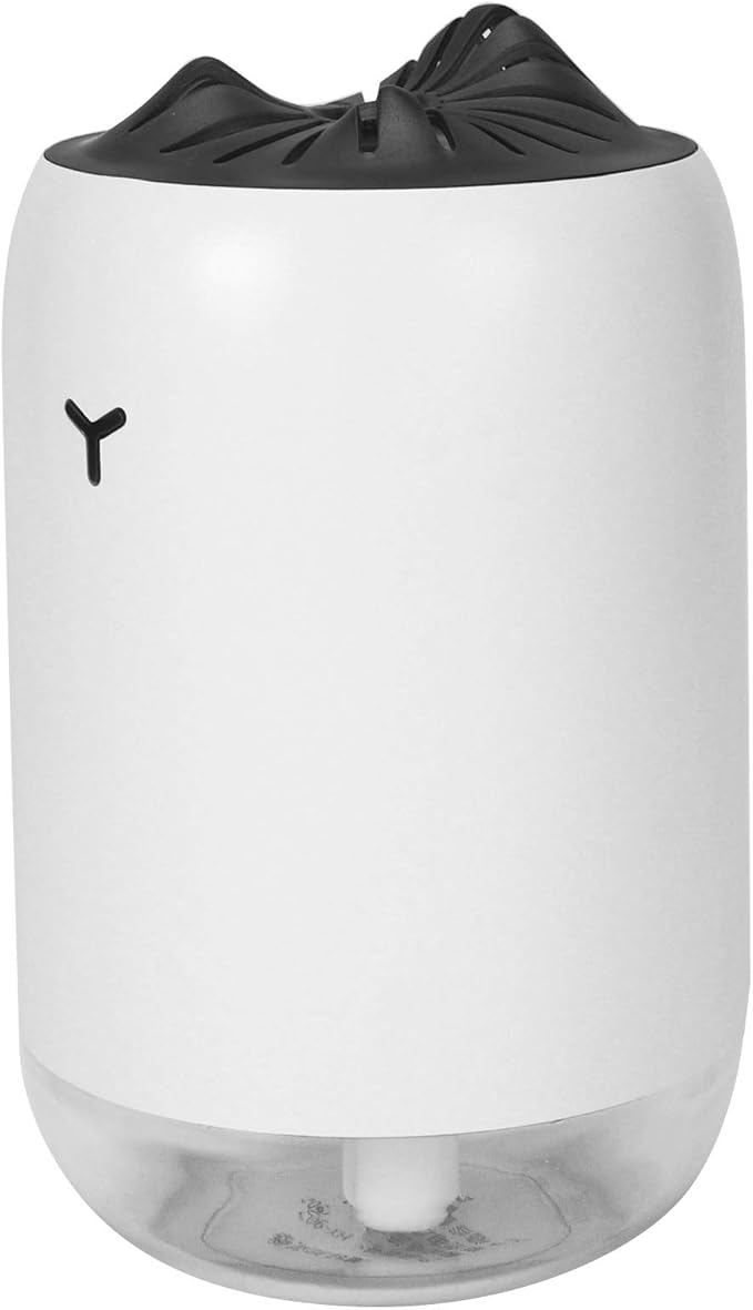 260ml USB Desktop Humidifier, Mini Air Diffuser with Night Light, Quiet Mist Humidifier for Home Office, One - Button Dual Mist Mode, Leak - Proof Design (White)