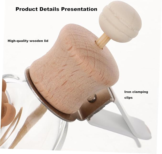 2 Pack Car Air Freshener Diffuser, Refillable Empty Glass Bottles with Vent Clip & Wooden Caps Drift Car Air Freshener for Essential Oils Long Lasting Car Fresheners-Car Accessories-A2